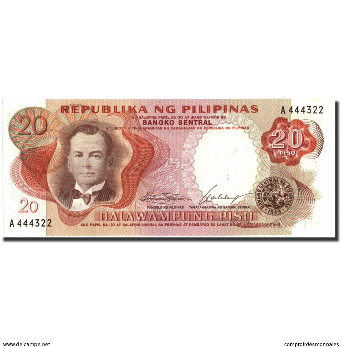 Billet, Philippines, 20 Piso, Undated, Undated, KM:155a, SUP+ - Filippijnen