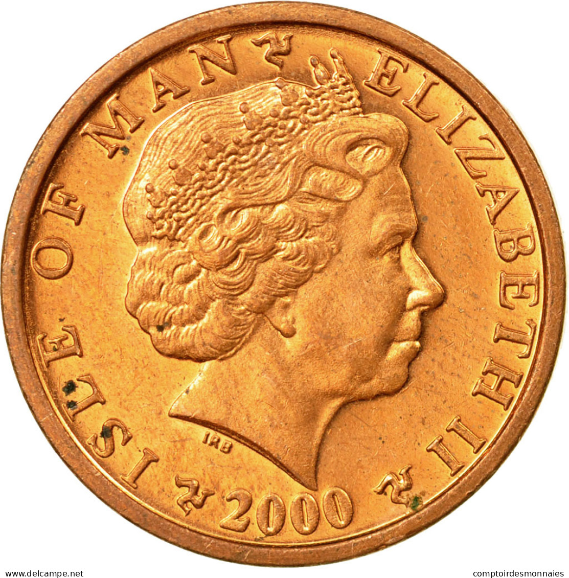 Monnaie, Isle Of Man, Elizabeth II, Penny, 2000, Pobjoy Mint, TTB, Copper Plated - Eiland Man