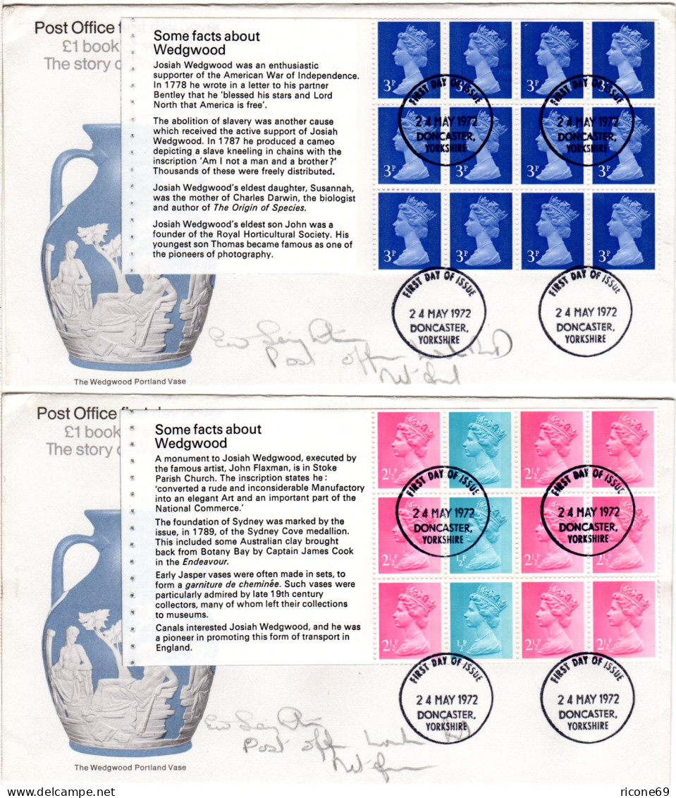 GB MHB 73-76 Kpl. M. Anhängsel Auf 4 FDC V. Doncaster. - Booklets