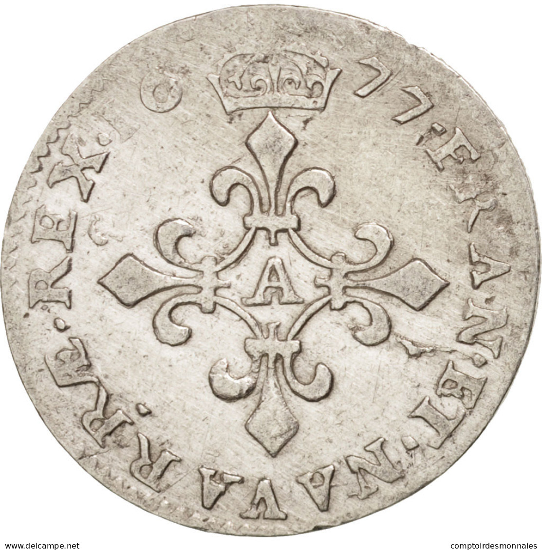 Monnaie, France, Louis XIV, 4 Sols Dits « des Traitants », 4 Sols, 1677 - 1643-1715 Louis XIV The Great