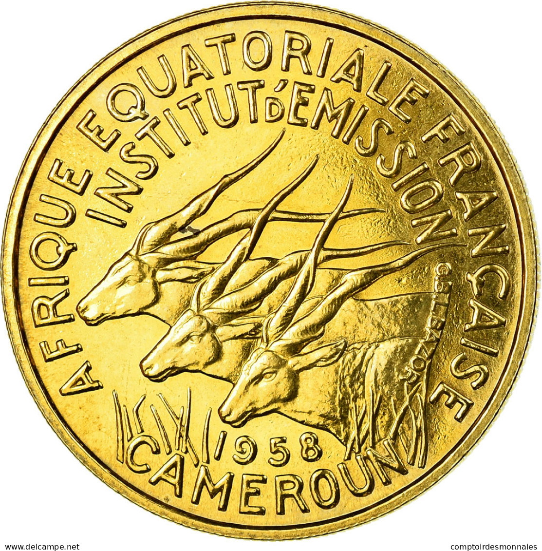 Monnaie, Cameroun, 25 Francs, 1958, Paris, ESSAI, SUP+, Aluminum-Bronze, KM:E9 - Camerun