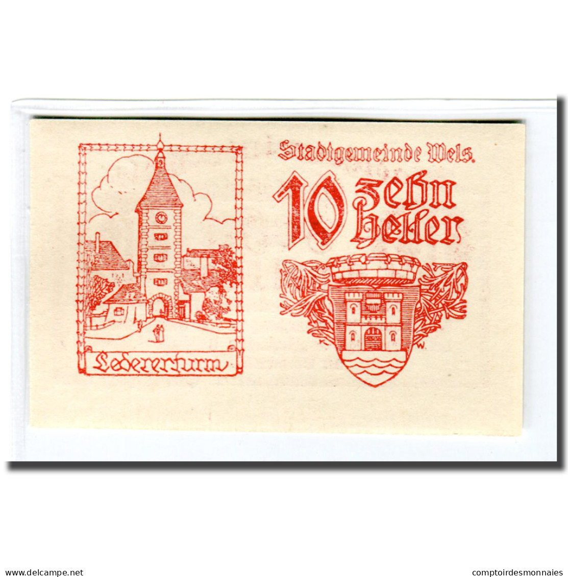 Billet, Autriche, Wels, 10 Heller, Batiment, 1920, SPL, Mehl:1167Ic - Autriche