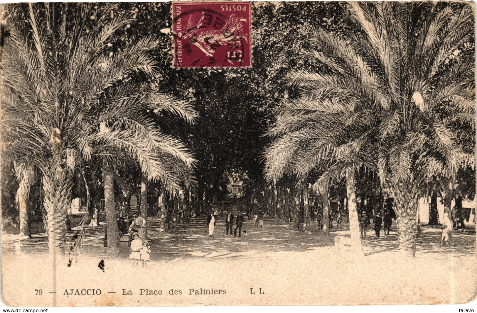 CORSE - LES PALMIERS D'AJACCIO - Lot de 3 cpa précurseur + 1 en cadeau