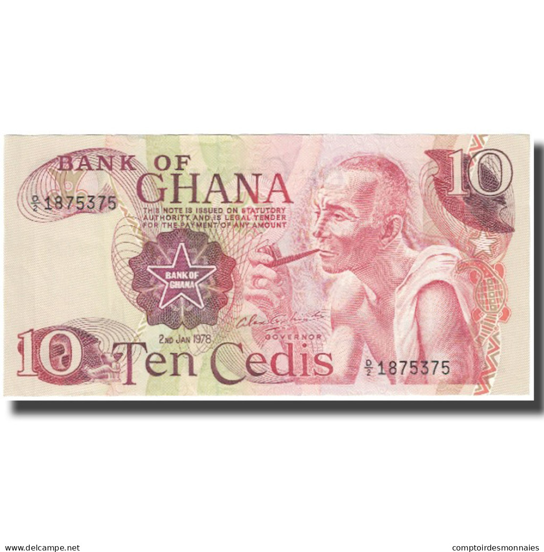 Billet, Ghana, 10 Cedis, 1978, 1978-01-02, KM:16f, NEUF - Ghana