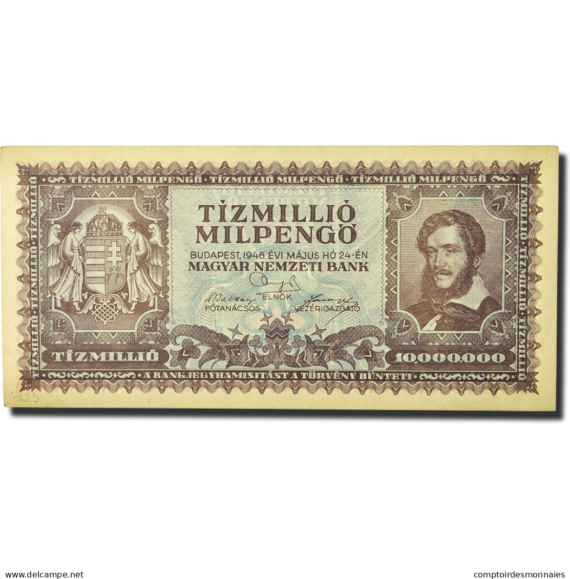 Billet, Hongrie, 10,000,000 Pengö, 1945, 1945-11-16, KM:123, SPL - Ungheria