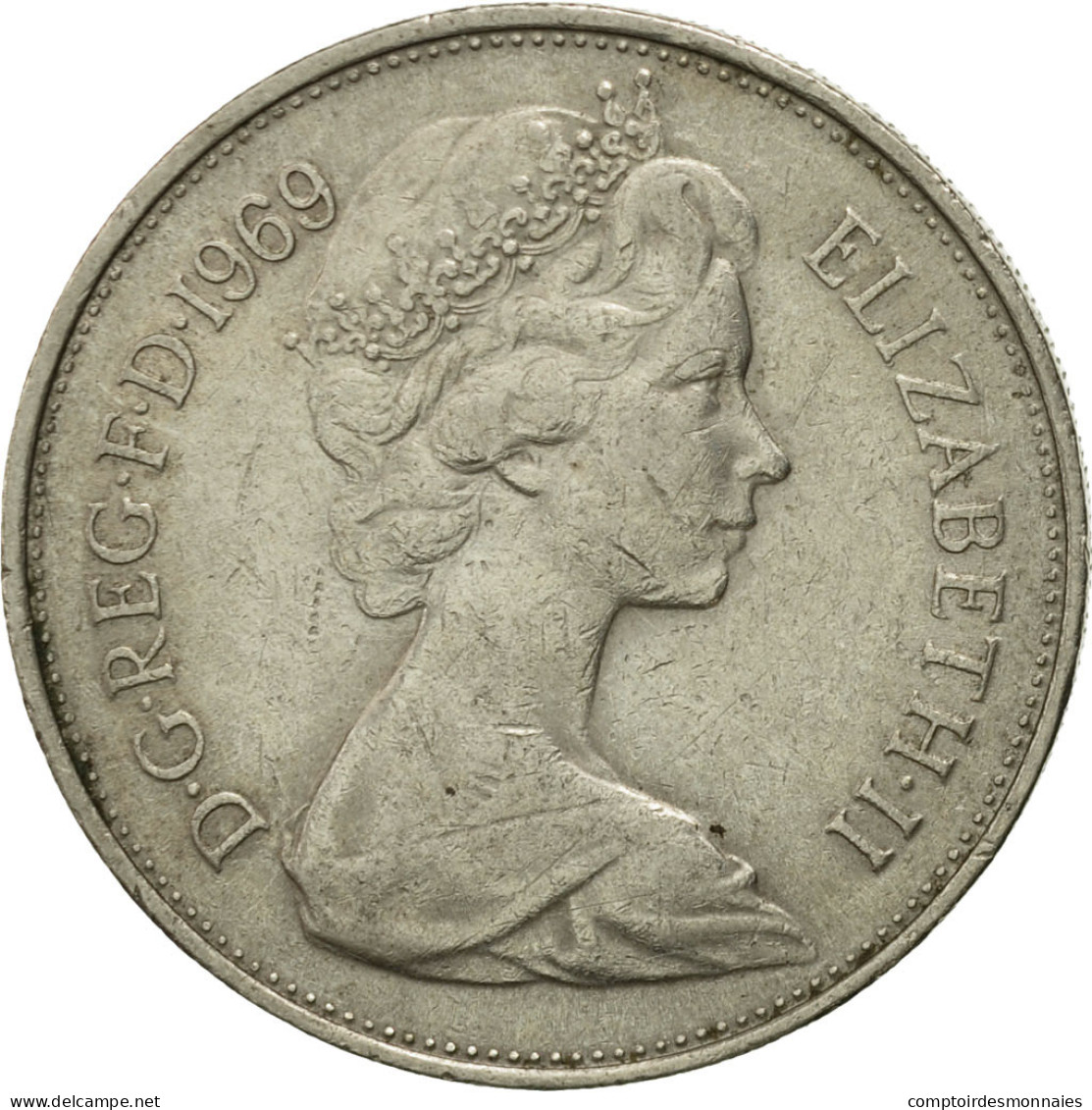 Monnaie, Grande-Bretagne, Elizabeth II, 10 New Pence, 1969, TB+, Copper-nickel - 10 Pence & 10 New Pence