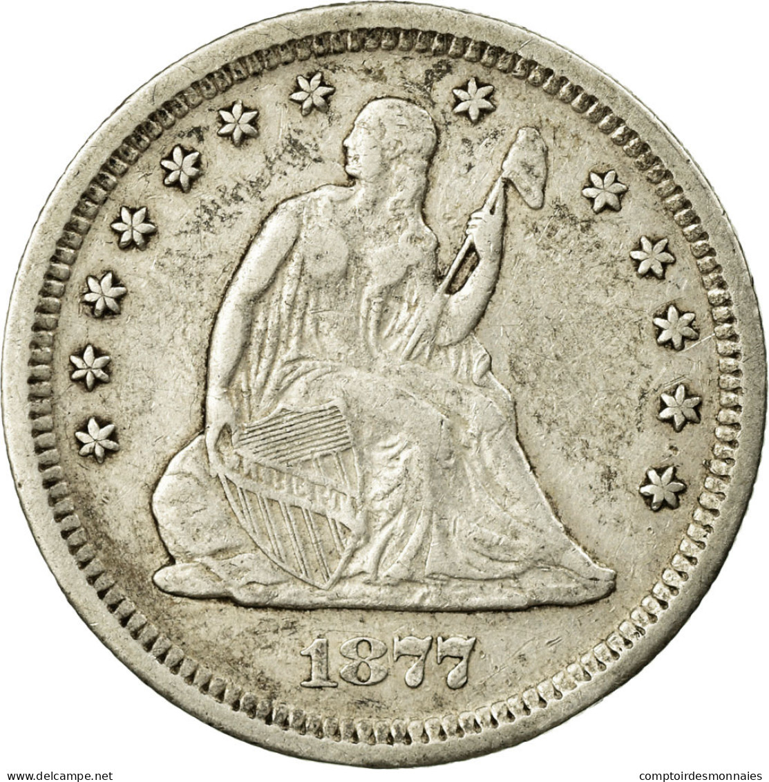 Monnaie, États-Unis, Seated Liberty Quarter, Quarter, 1877, U.S. Mint, San - 1838-1891: Seated Liberty (Libertà Seduta)