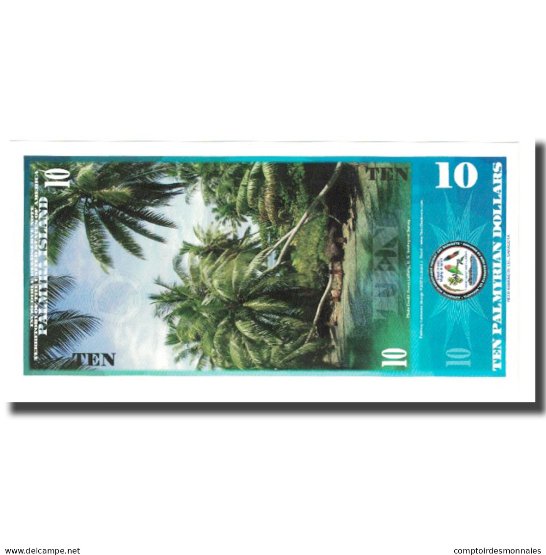 Billet, États-Unis, 10 Dollars, 2018, 2018-01-01, PALMYRA ISLAND, NEUF - Zu Identifizieren