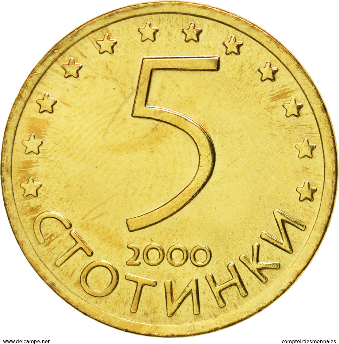 Monnaie, Bulgarie, 5 Stotinki, 2000, FDC, Bronze Plated Steel, KM:239 - Bulgaria