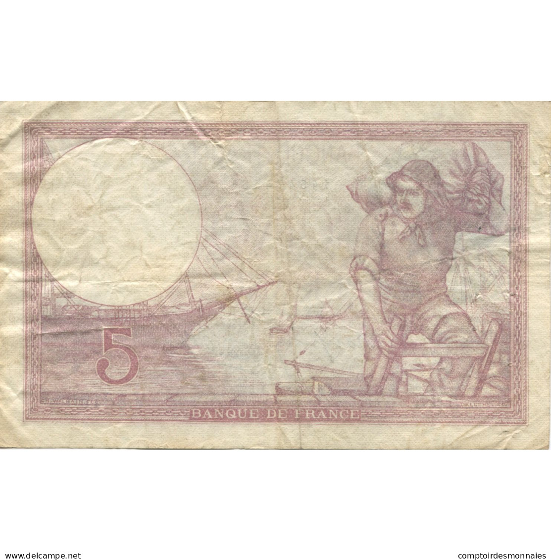 France, 5 Francs, Violet, 1939, 1939-07-13, TB, Fayette:04.01, KM:83 - 5 F 1917-1940 ''Violet''