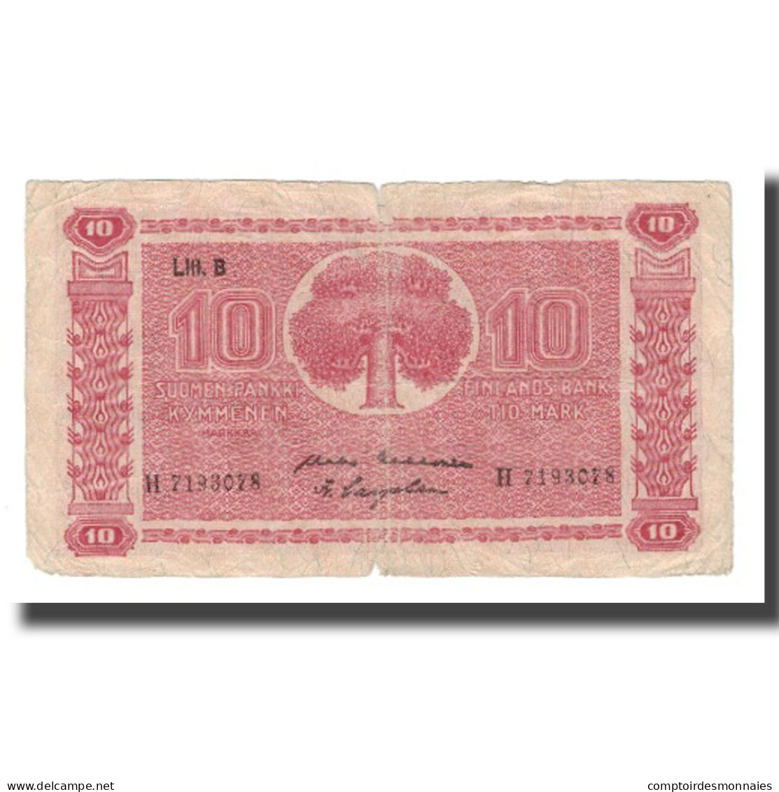 Billet, Finlande, 10 Markkaa, 1945 (1948), KM:85, TB - Finnland