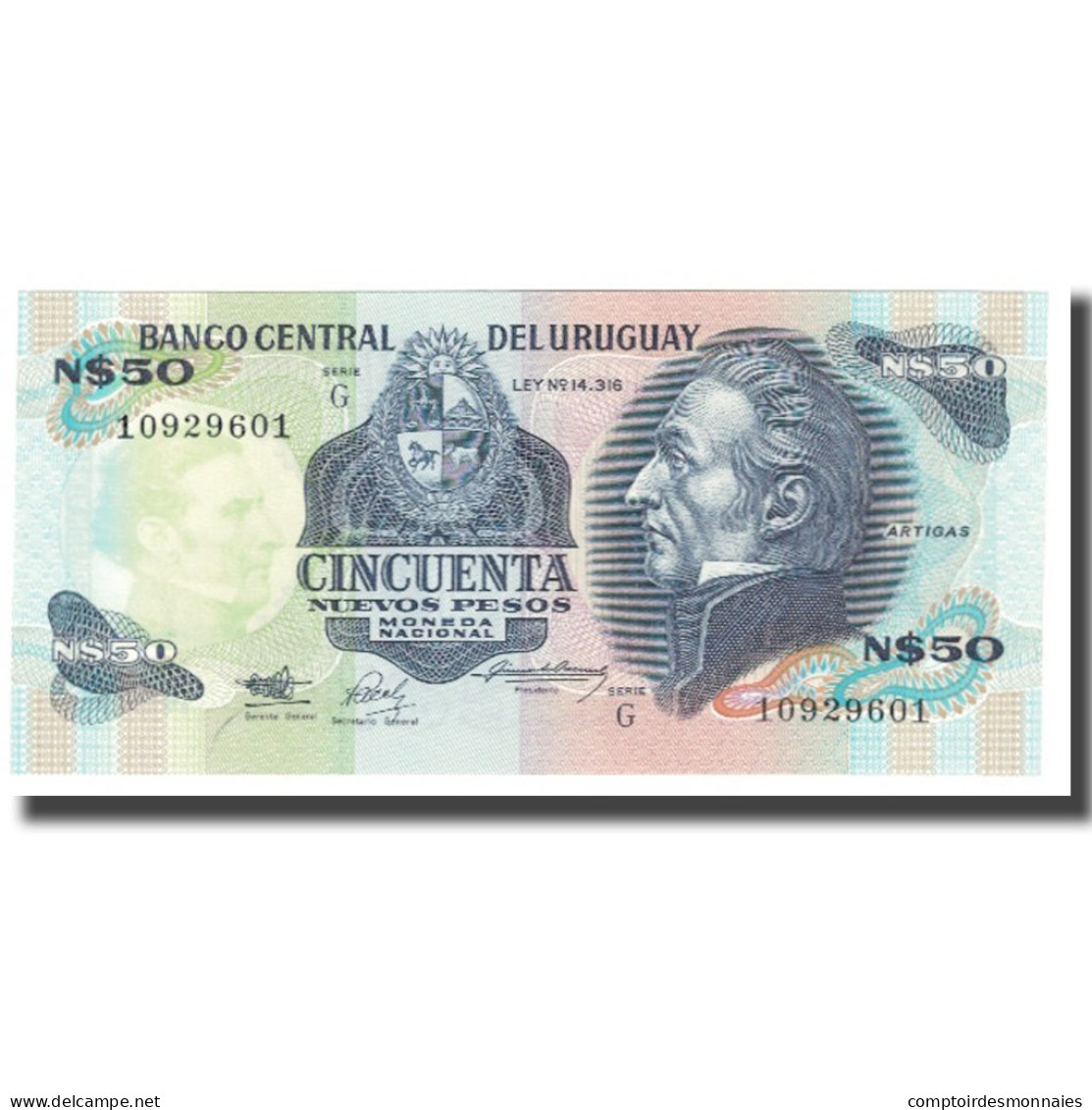 Billet, Uruguay, 50 Nuevos Pesos, KM:61b, NEUF - Uruguay