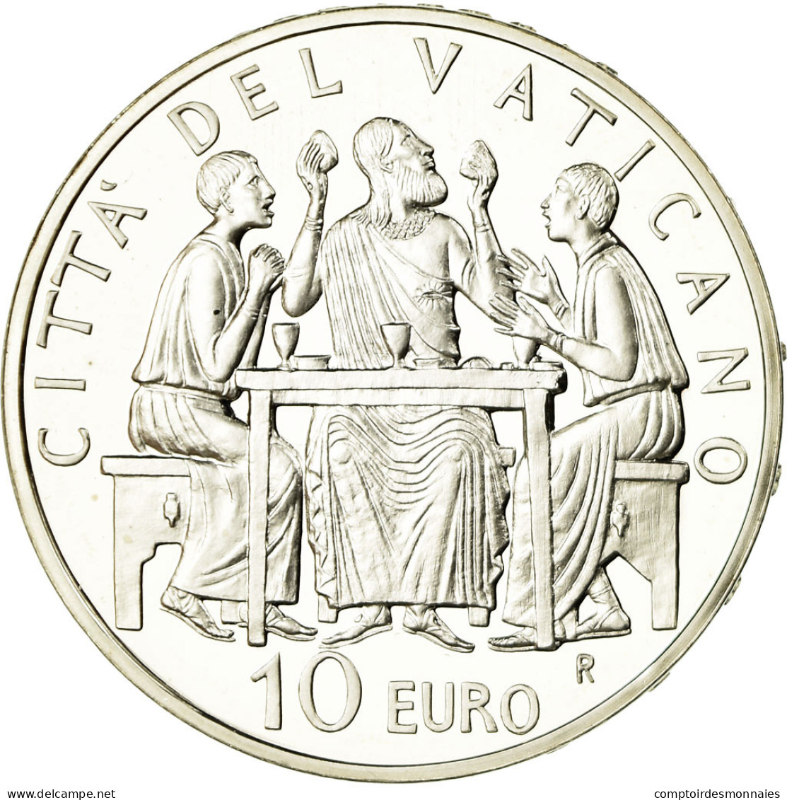 Vatican, Pape Benoit XVI, 10 Euro, L'eucharistie, 2005, FDC, Argent - Vatican