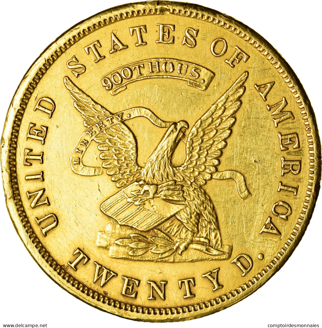 Monnaie, États-Unis, Assay, California, San Francisco, $20, Double Eagle, 1853 - 20$ - Double Eagles - 1877-1901: Coronet Head  (Testa Coronata)