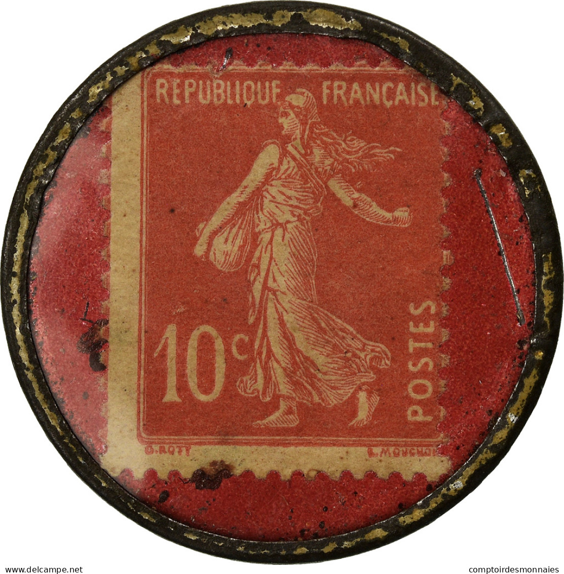 Monnaie, France, Chocolat François, Bordeaux, 10 Centimes, Timbre-Monnaie, SUP - Monétaires / De Nécessité