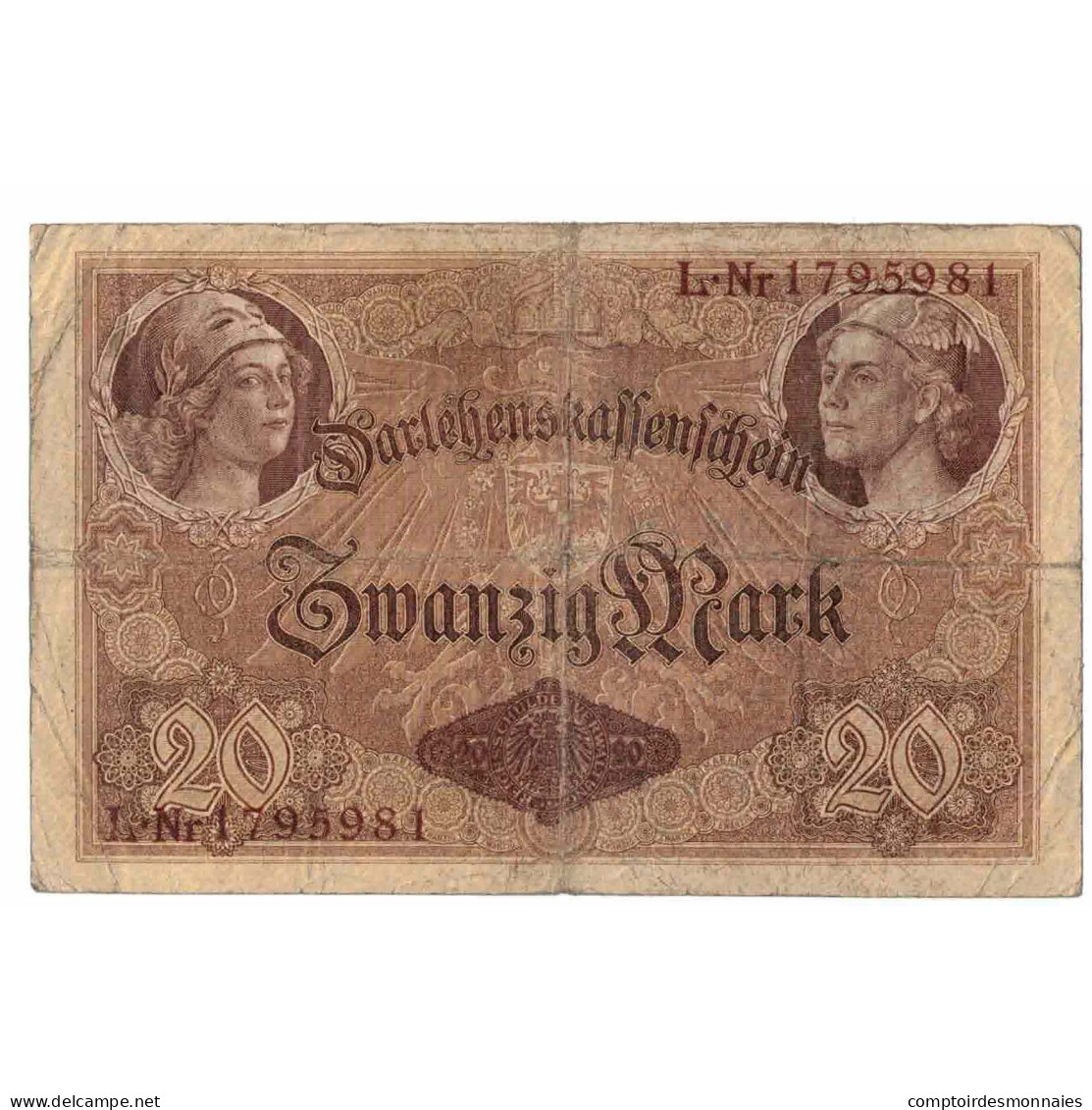 Billet, Allemagne, 20 Mark, 1914, 1914-08-05, KM:48b, TTB - 20 Mark