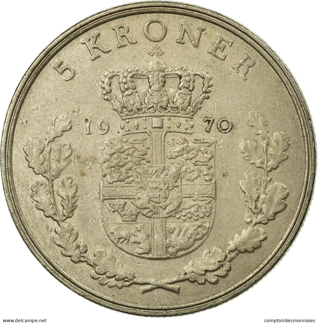 Monnaie, Danemark, Frederik IX, 5 Kroner, 1970, Copenhagen, TTB, Copper-nickel - Dänemark