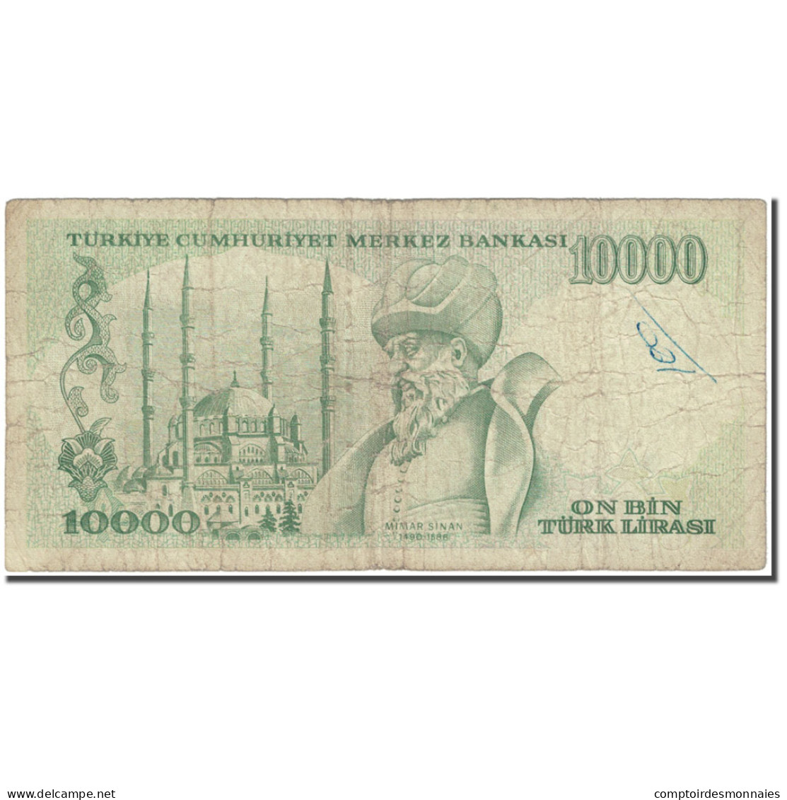 Billet, Turquie, 10,000 Lira, 1989, Old Date : 14.01.1970 (1989)., KM:200, TB - Turquia