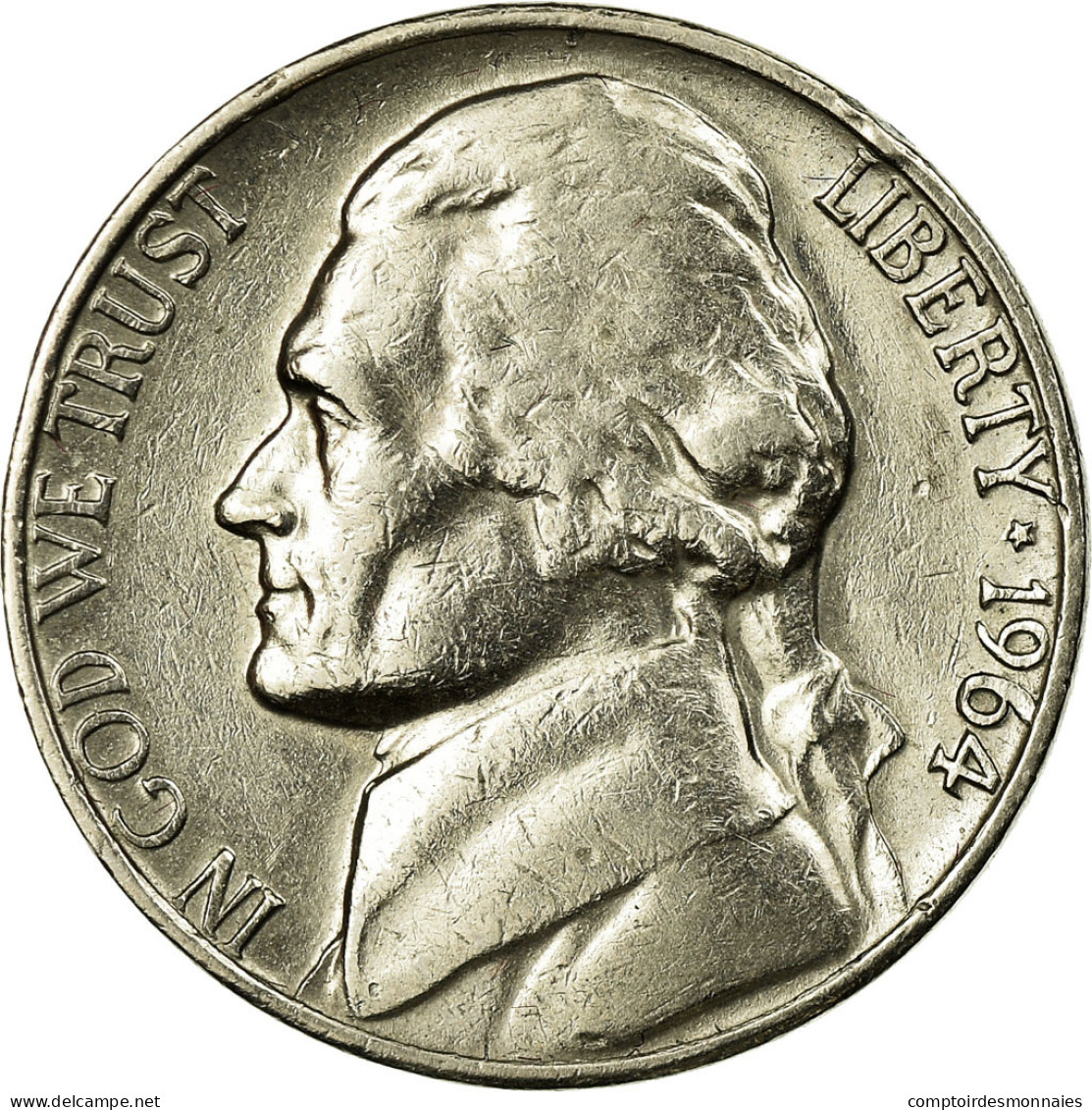 Monnaie, États-Unis, Jefferson Nickel, 5 Cents, 1964, U.S. Mint, Philadelphie - 1938-…: Jefferson