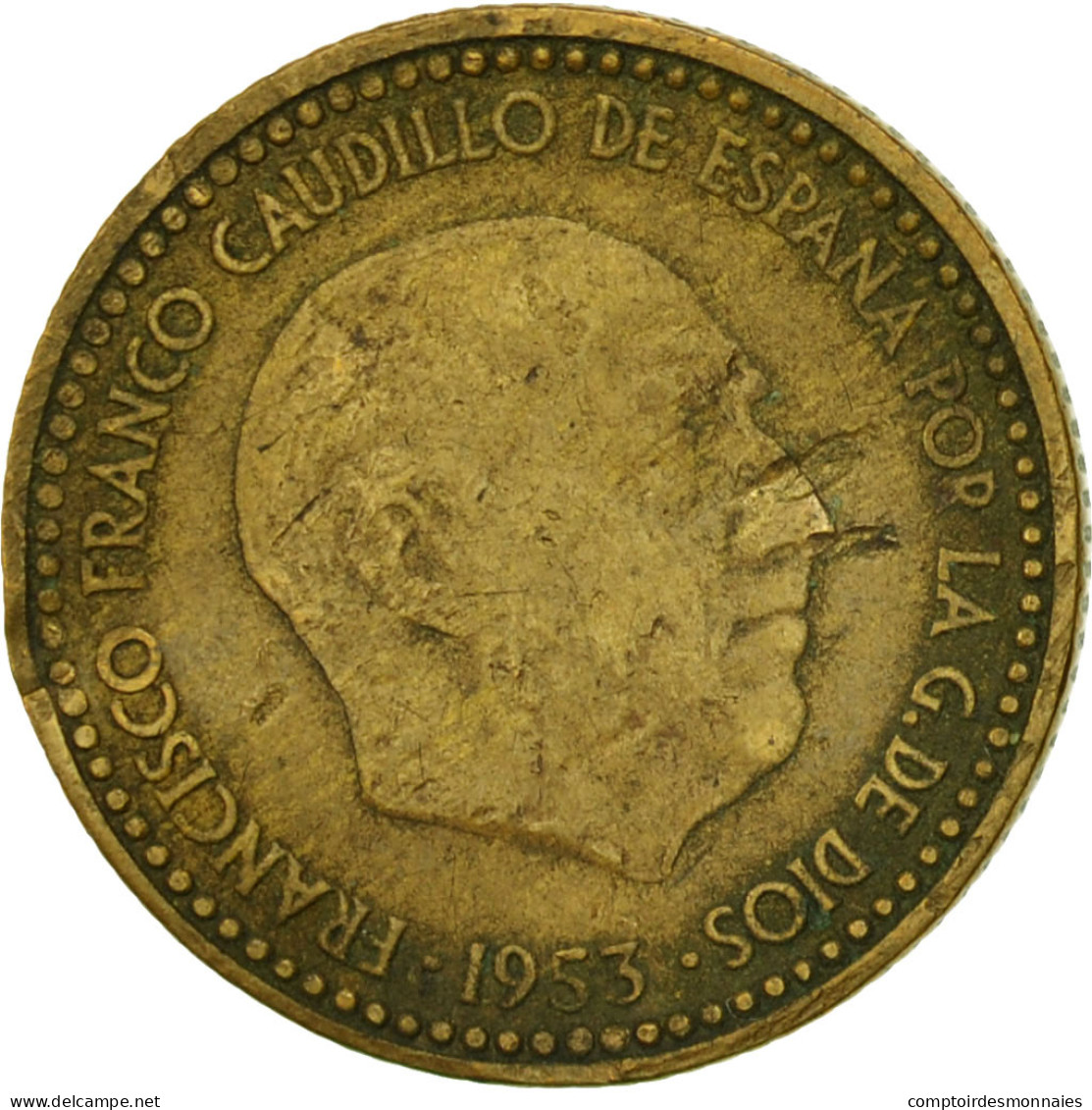 Monnaie, Espagne, Francisco Franco, Caudillo, Peseta, 1956, TB, Aluminum-Bronze - 1 Peseta