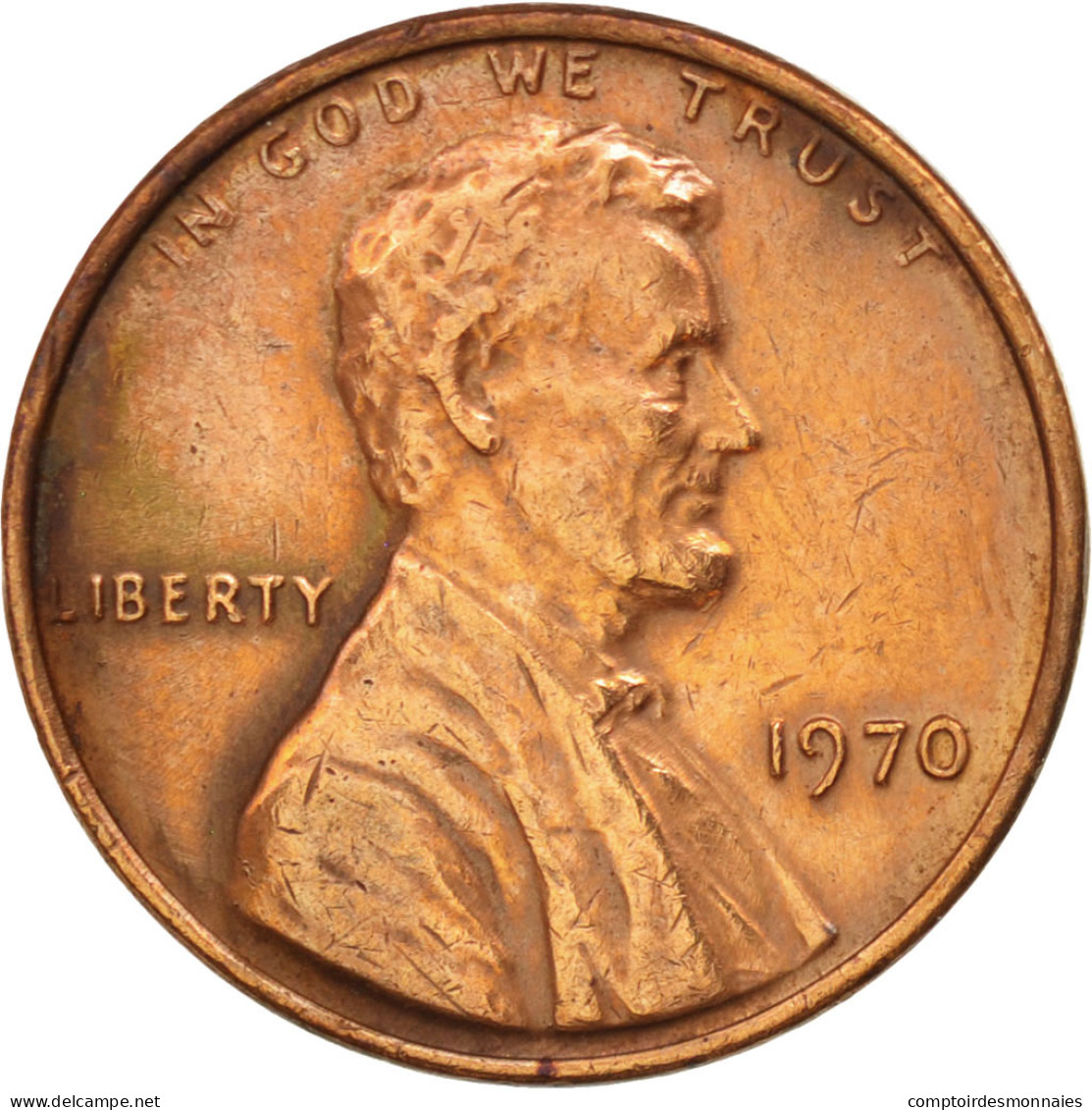 Monnaie, États-Unis, Lincoln Cent, Cent, 1970, U.S. Mint, Philadelphie, TTB+ - 1959-…: Lincoln, Memorial Reverse