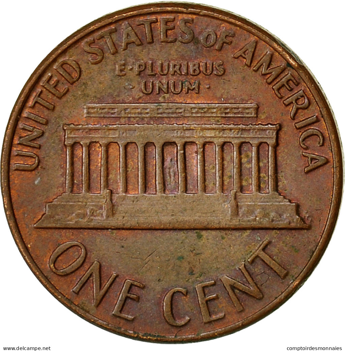 États-Unis, Lincoln Cent, Cent, 1969, U.S. Mint, Denver, TTB, Laiton, KM:201 - 1959-…: Lincoln, Memorial Reverse