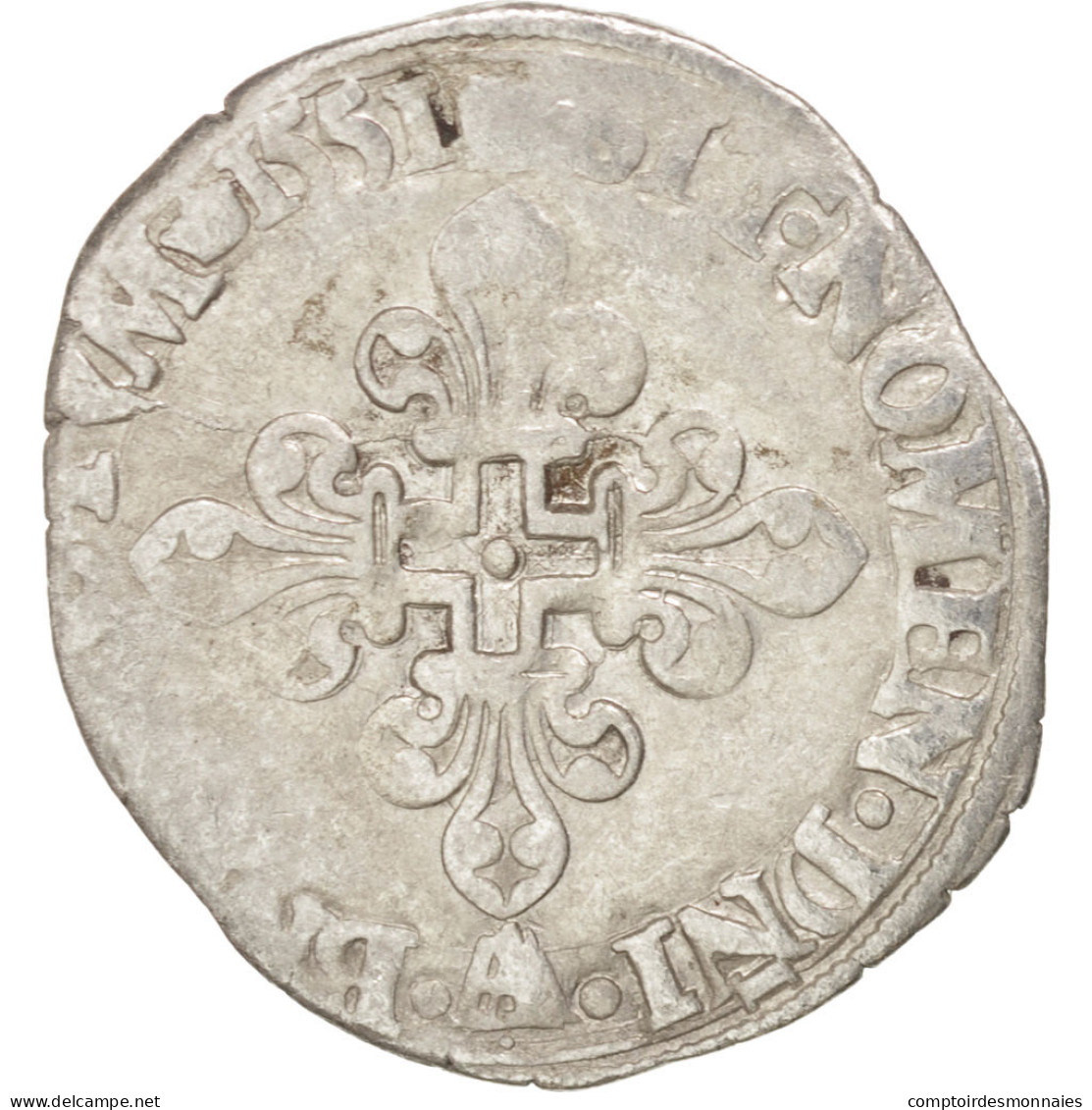 Monnaie, France, Demi Gros De Nesle, 1551, Paris, TB, Argent, Sombart:4458 - 1547-1559 Hendrik II