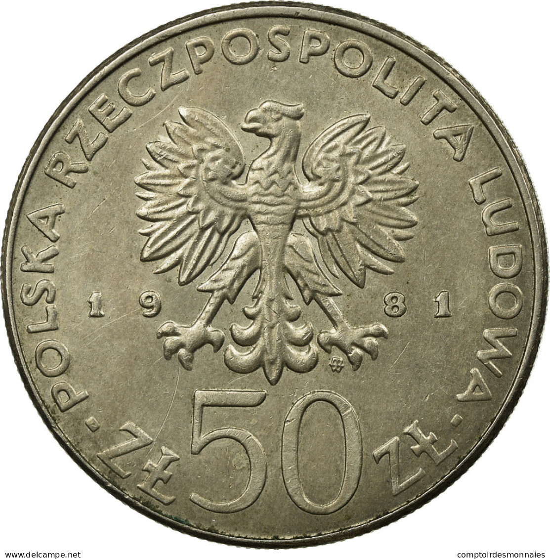 Monnaie, Pologne, Head Of King Wladyslaw I Herman, 50 Zlotych, 1981, Warsaw - Pologne