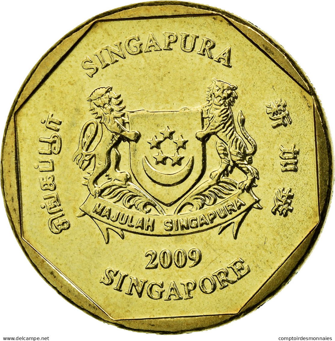 Monnaie, Singapour, Dollar, 2009, Singapore Mint, SUP, Aluminum-Bronze, KM:103 - Singapour