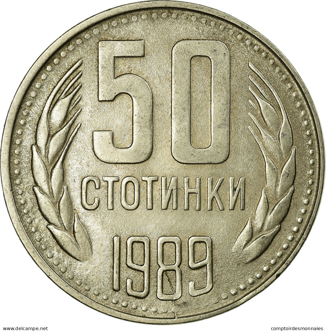 Monnaie, Bulgarie, 50 Stotinki, 1989, TTB, Nickel-brass, KM:89 - Bulgarie