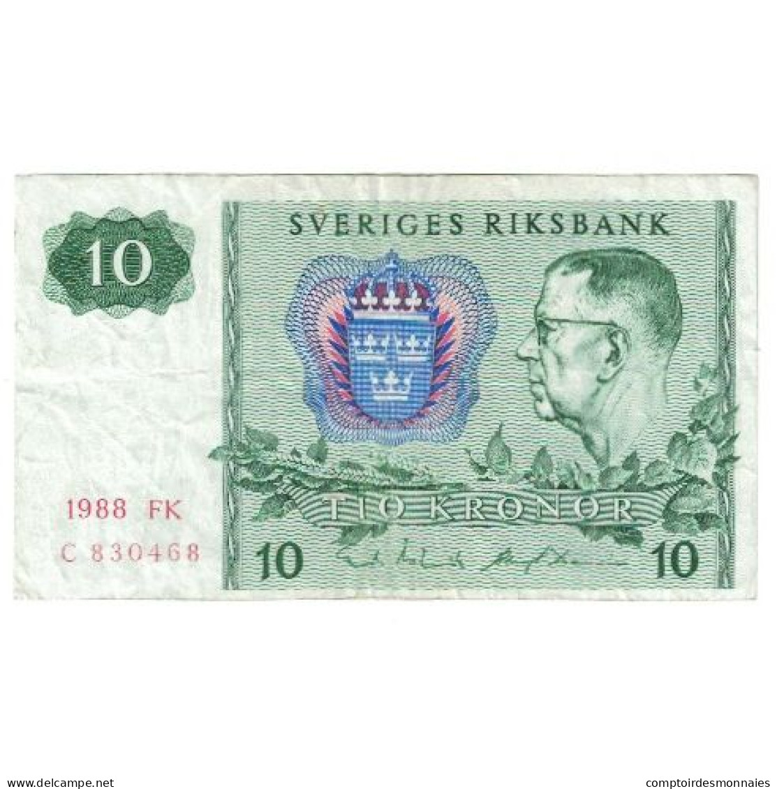 Billet, Suède, 10 Kronor, 1988, KM:52e, TTB+ - Suède