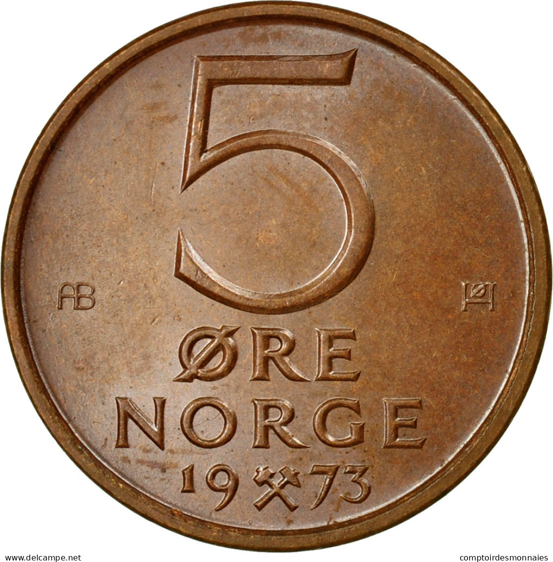 Monnaie, Norvège, Olav V, 5 Öre, 1973, SPL, Bronze, KM:415 - Norvège