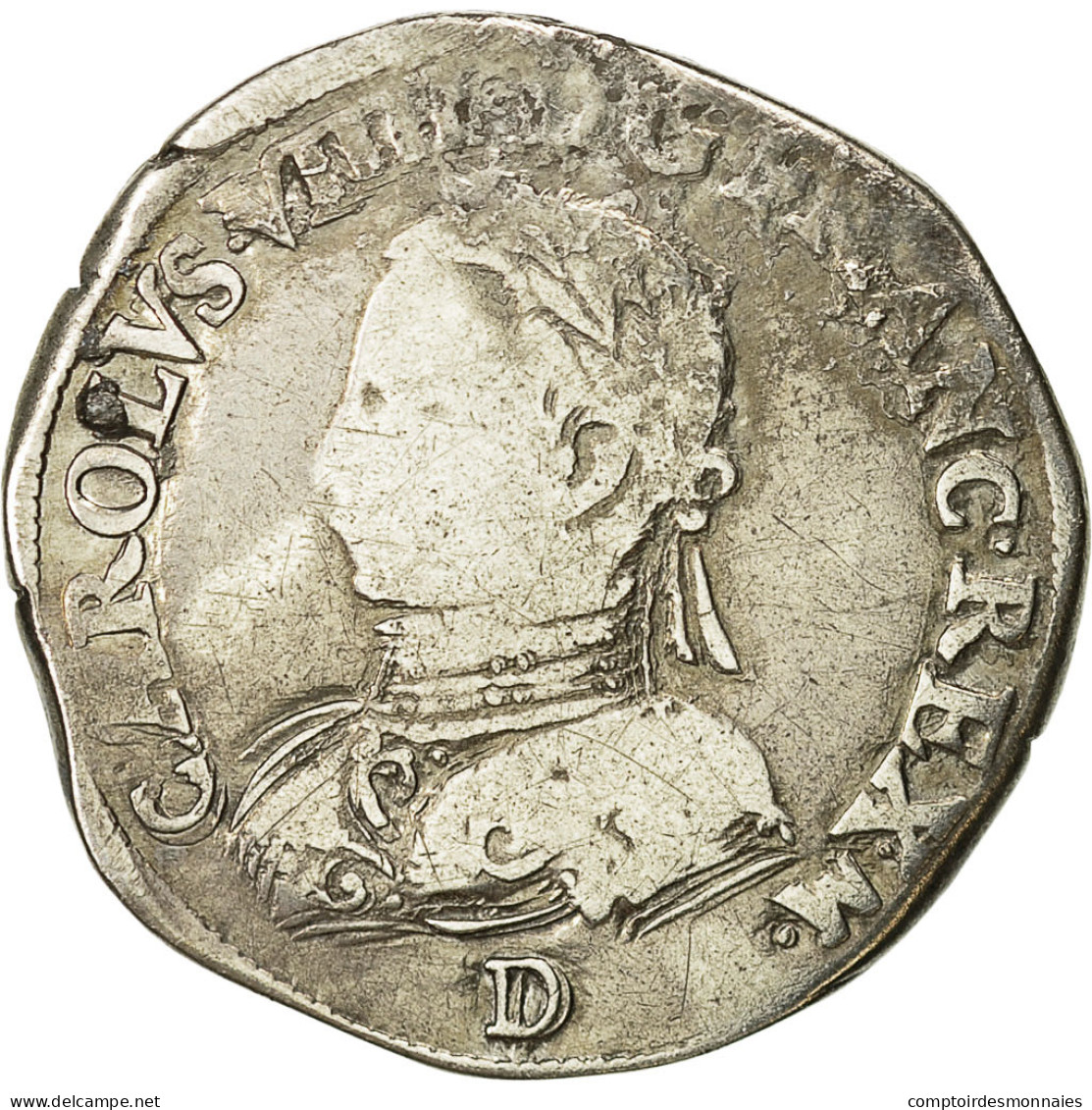 Monnaie, France, Charles IX, Teston, 1564, Lyon, TB+, Argent, Sombart:4618 - 1560-1574 Karel I