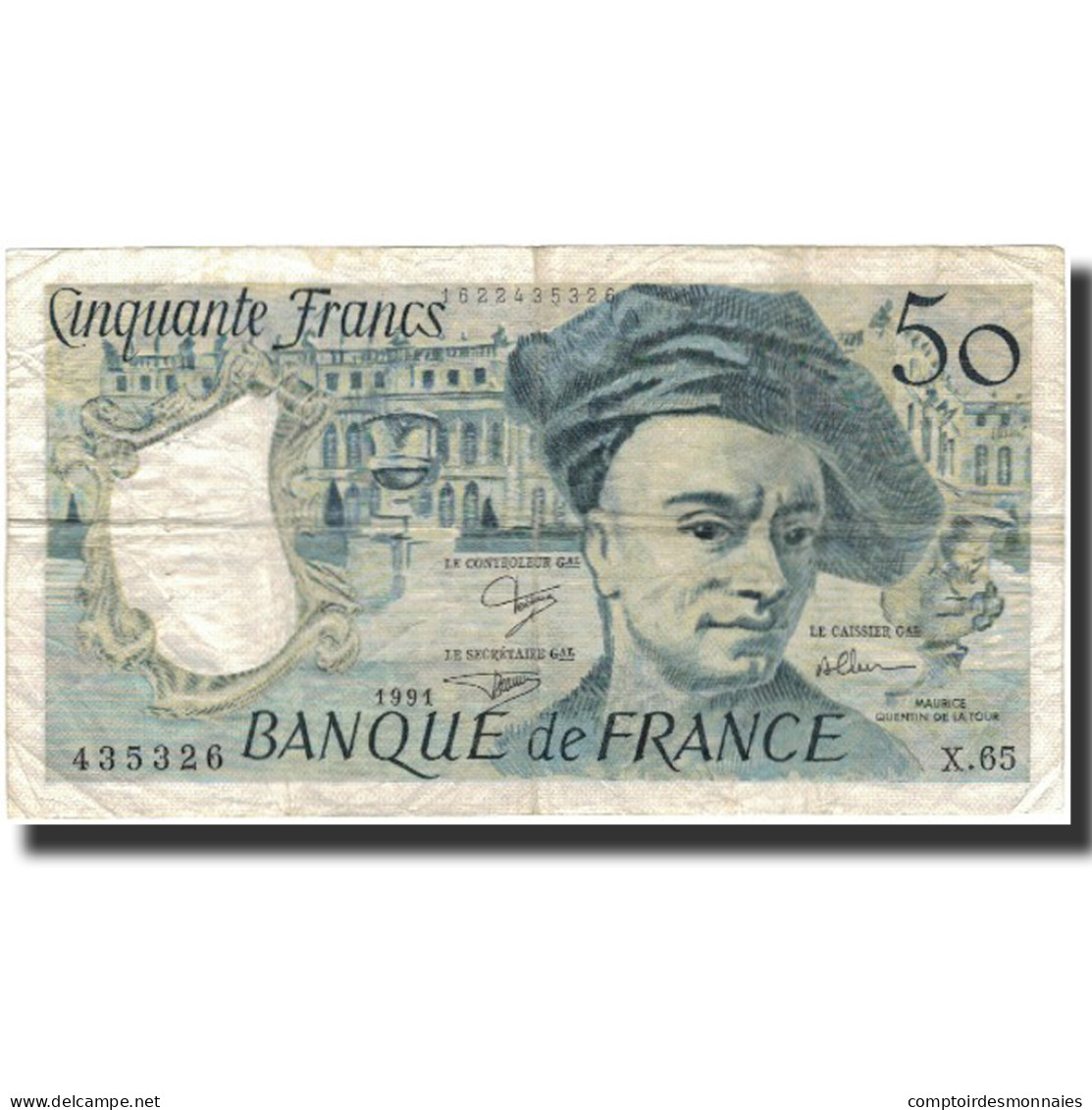 France, 50 Francs, Quentin De La Tour, 1991, TB+, Fayette:67.17, KM:152e - 50 F 1976-1992 ''Quentin De La Tour''