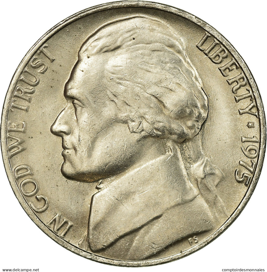 Monnaie, États-Unis, Jefferson Nickel, 5 Cents, 1975, U.S. Mint, Philadelphie - 1938-…: Jefferson