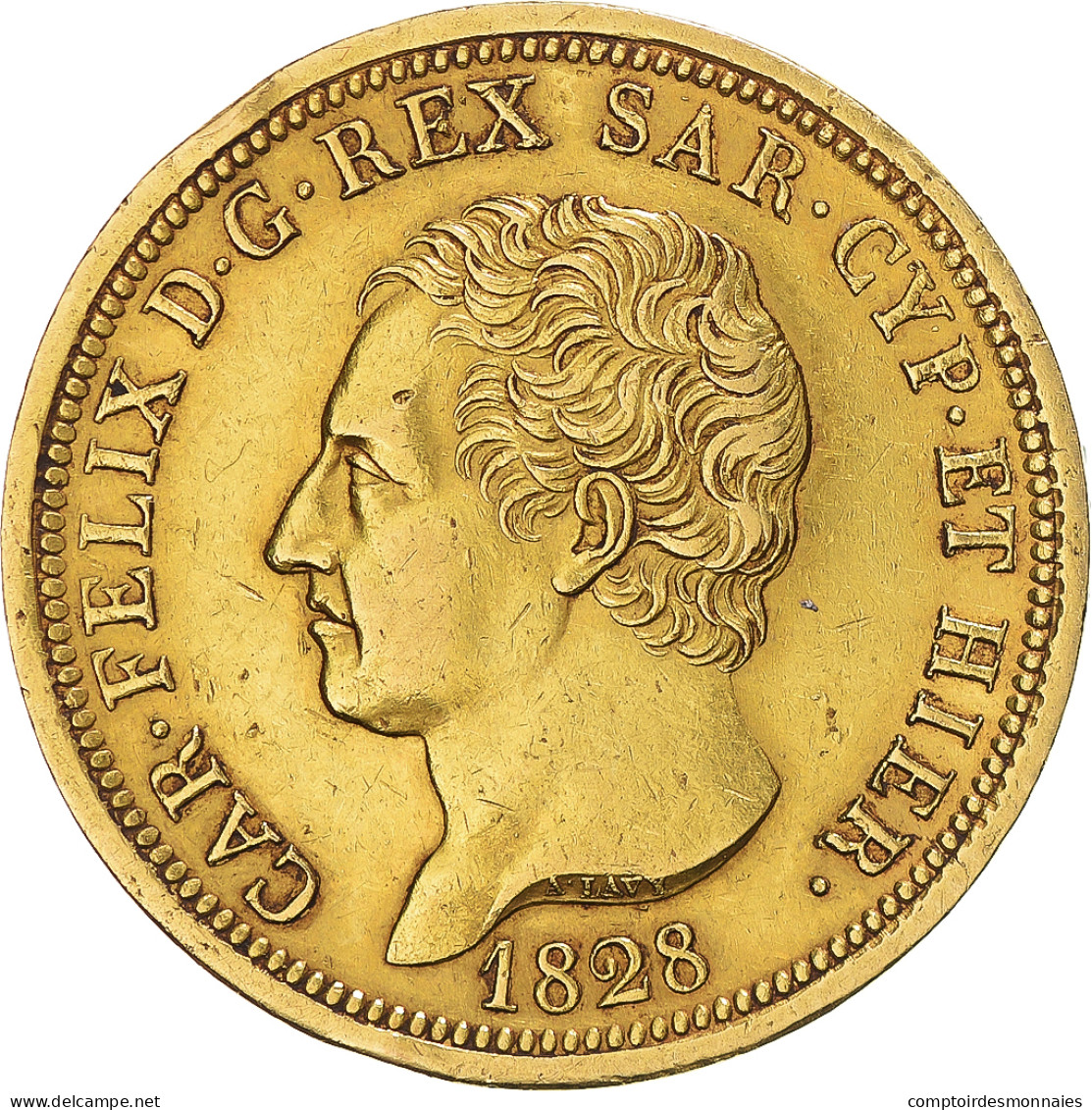 Monnaie, États Italiens, SARDINIA, Carlo Felice, 80 Lire, 1828, Torino, SUP - Piemont-Sardinien-It. Savoyen