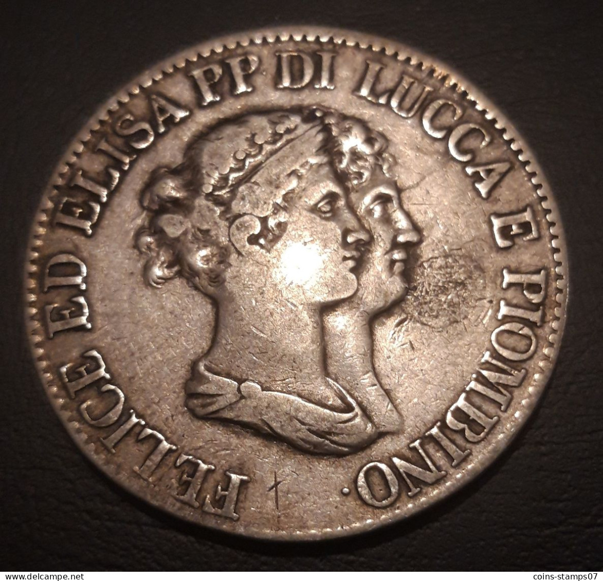 Italie - Lucca E Piemonbino - 5 Franchi 1807 - Argent - Lucca