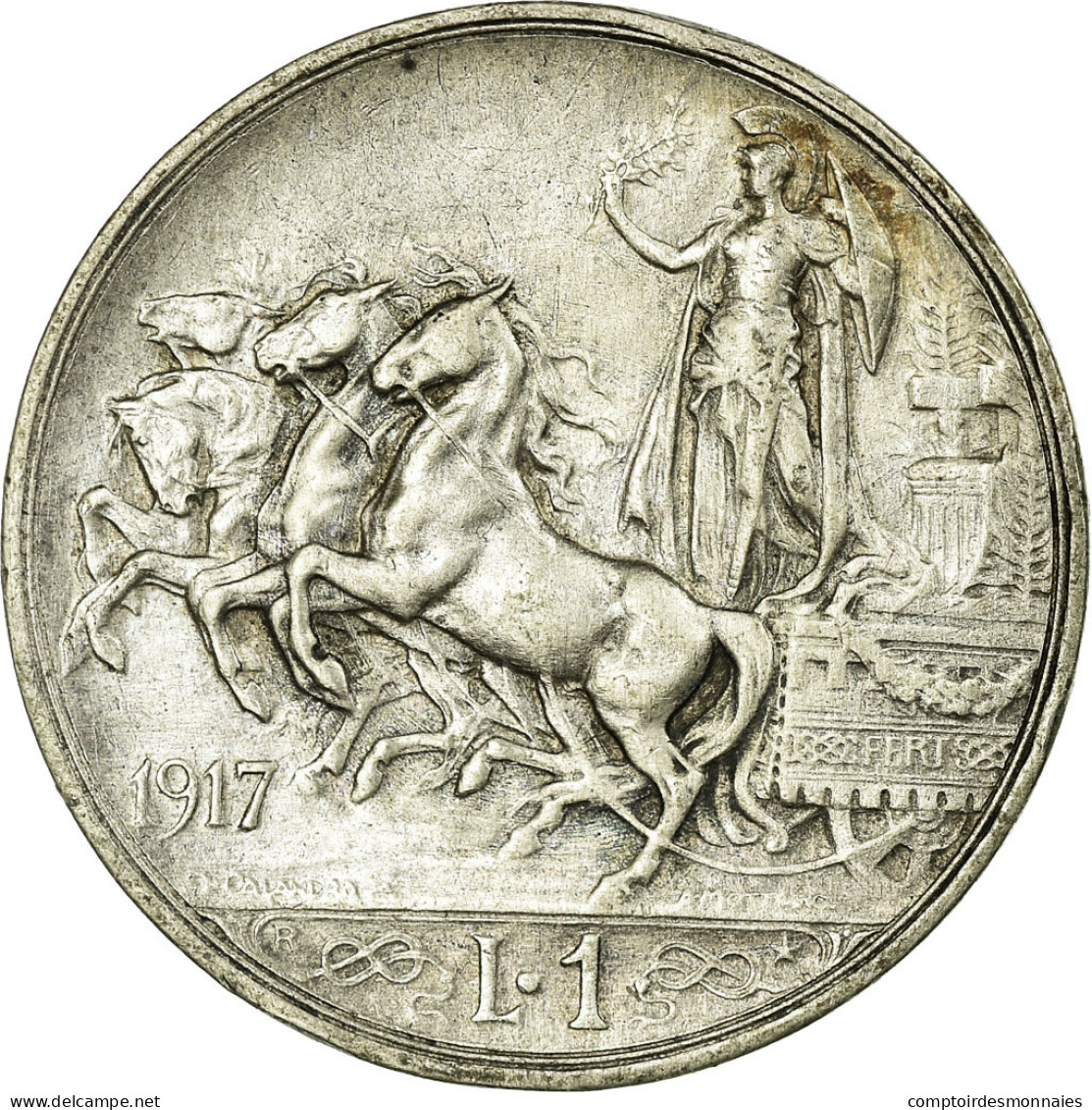 Monnaie, Italie, Vittorio Emanuele III, Lira, 1917, Rome, TTB+, Argent, KM:57 - 1900-1946 : Victor Emmanuel III & Umberto II
