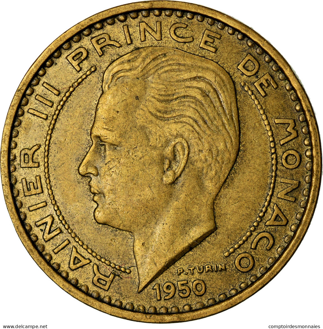 Monnaie, Monaco, Rainier III, 50 Francs, Cinquante, 1950, TTB, Aluminum-Bronze - 1949-1956 Anciens Francs