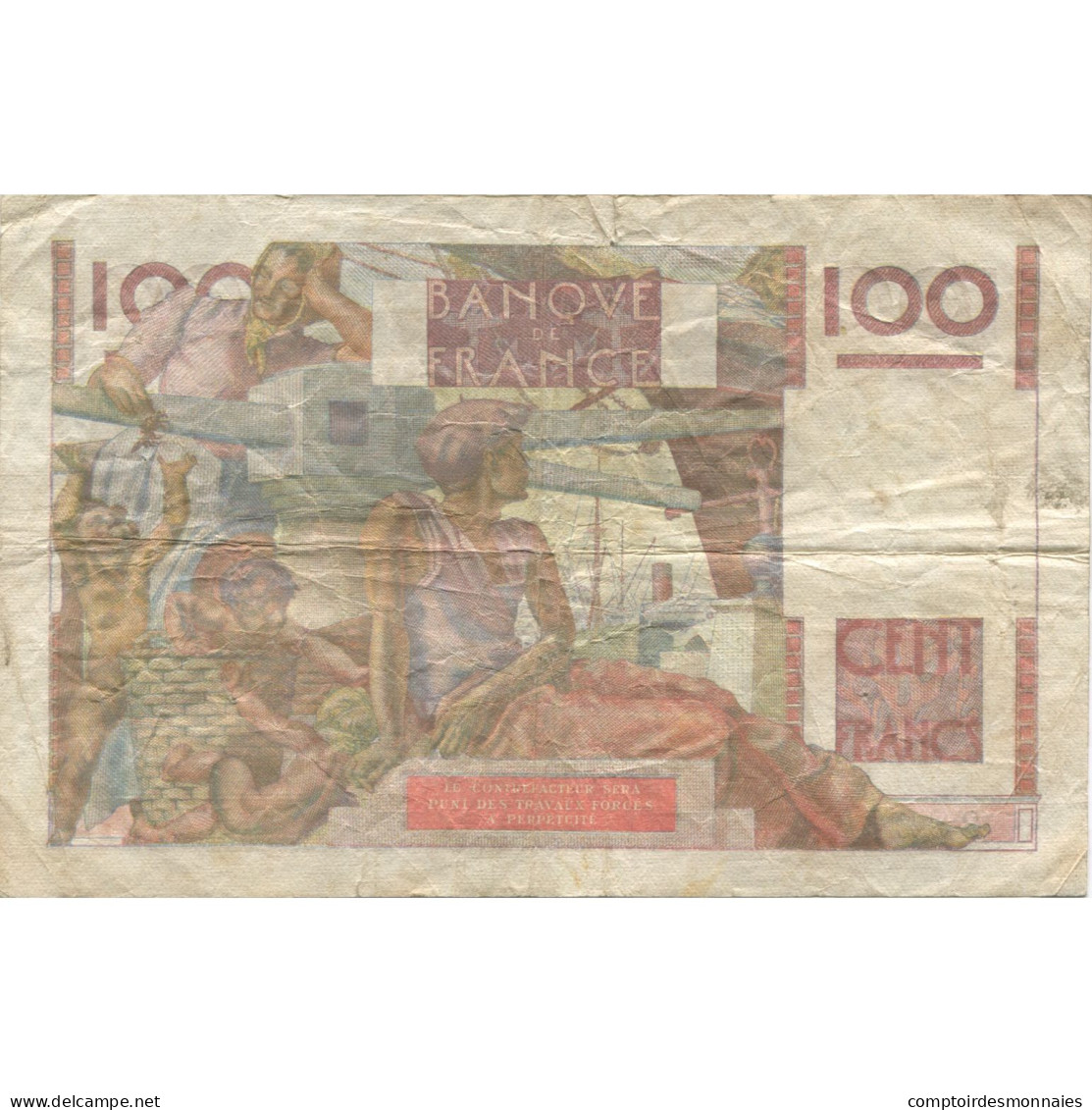 France, 100 Francs, Jeune Paysan, 1951, 1951-09-06, TB+, Fayette:28.29, KM:128d - 100 F 1945-1954 ''Jeune Paysan''