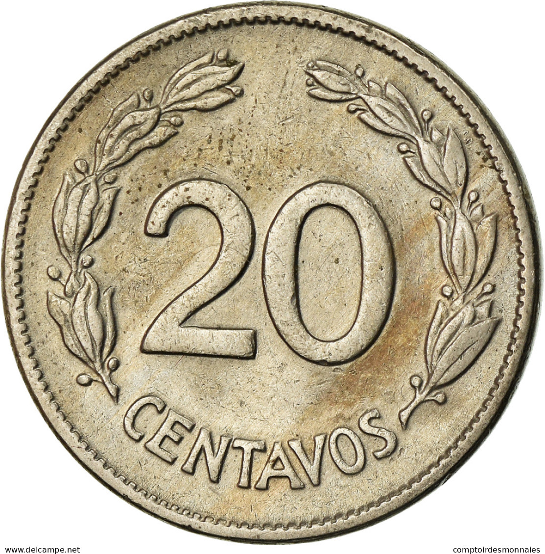 Monnaie, Équateur, 20 Centavos, 1946, TTB, Copper-nickel, KM:77.1b - Ecuador