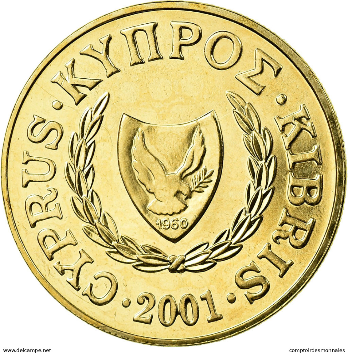 Monnaie, Chypre, 20 Cents, 2001, SPL, Nickel-brass, KM:62.2 - Chypre