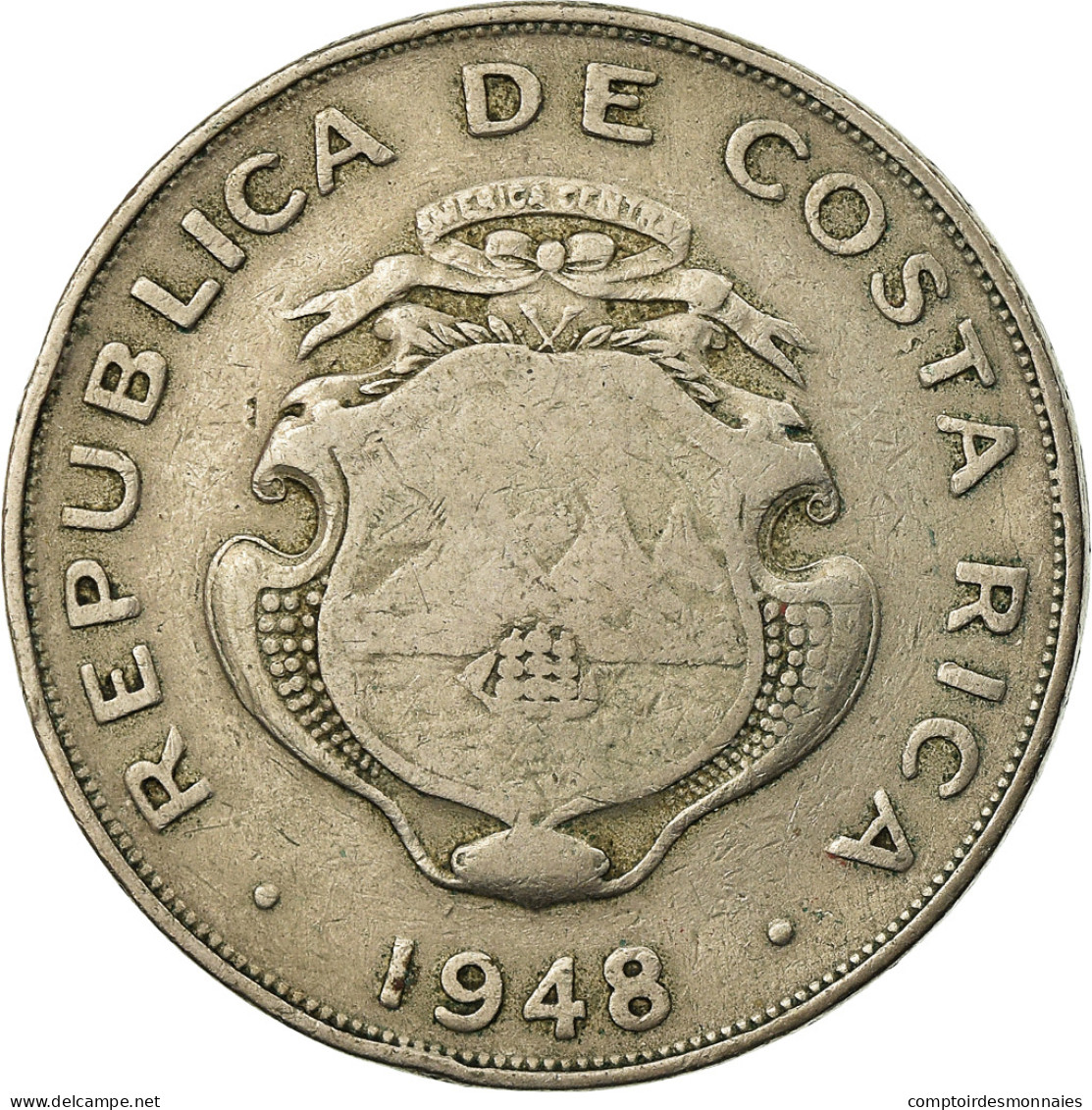 Monnaie, Costa Rica, Colon, 1948, TTB, Copper-nickel, KM:177 - Costa Rica