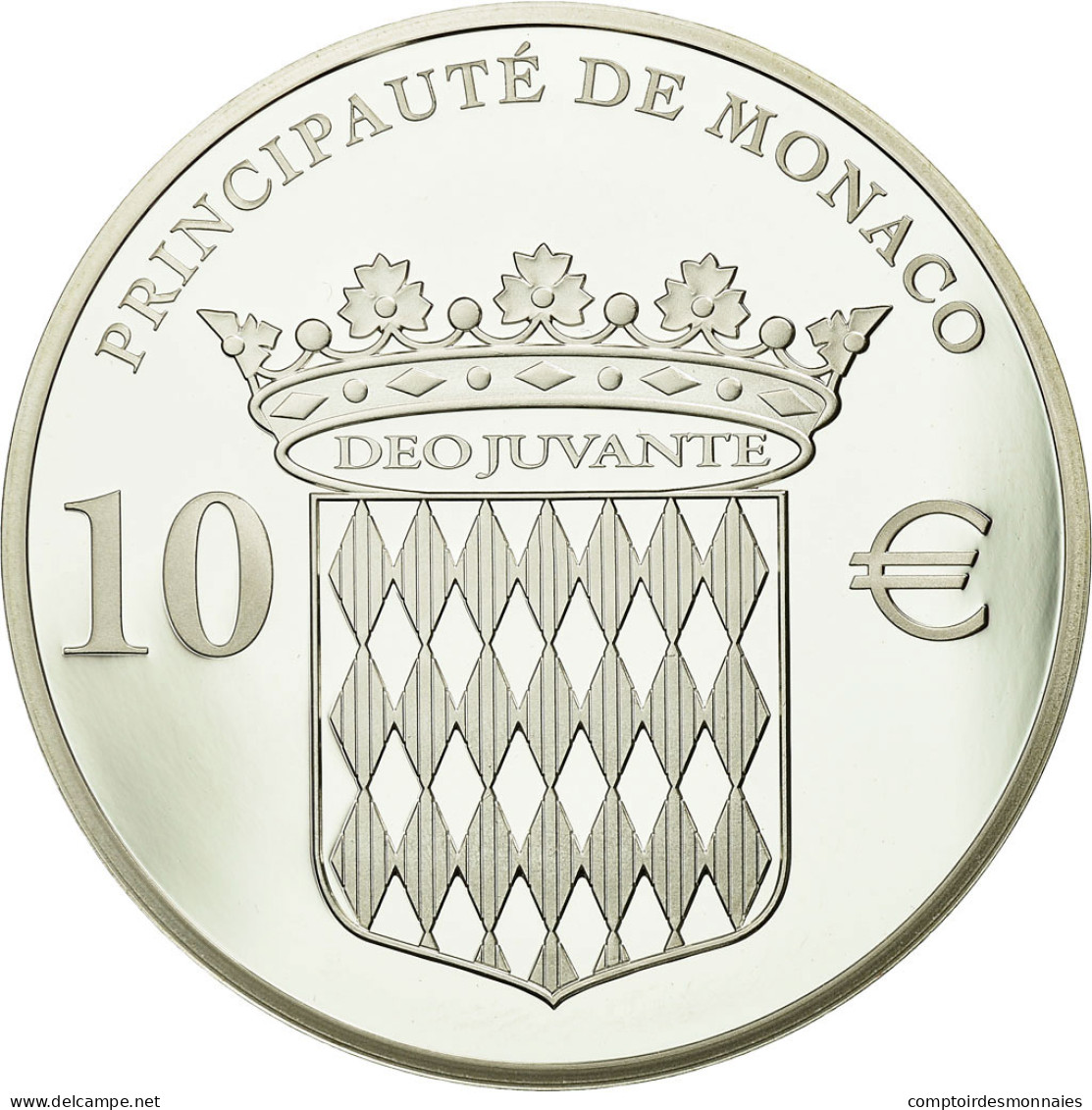 Monaco, 10 Euro, Honoré II - Titre Princier, 2012, BE, FDC, Argent - Monaco