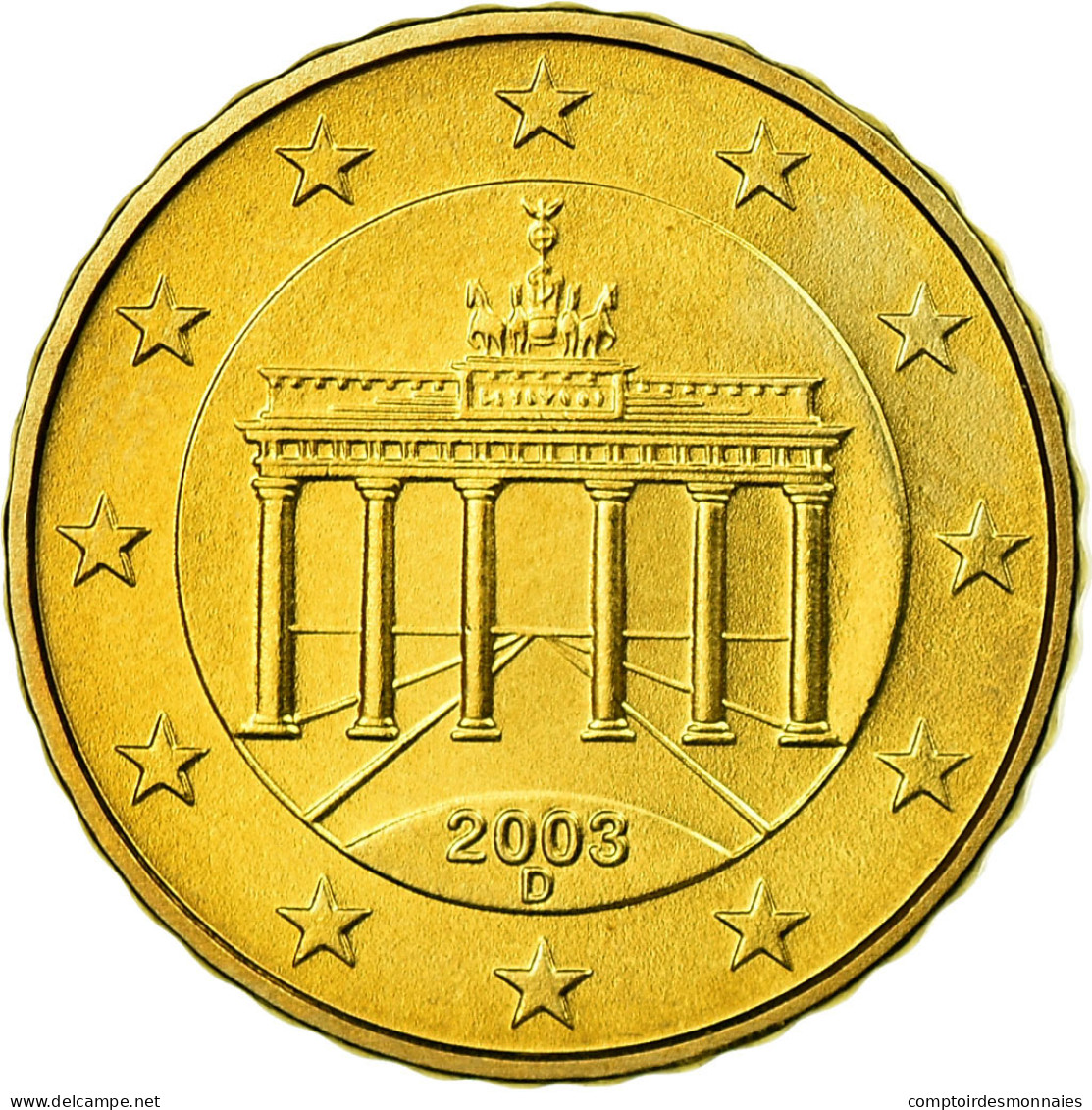 République Fédérale Allemande, 10 Euro Cent, 2003, FDC, Laiton, KM:210 - Germania