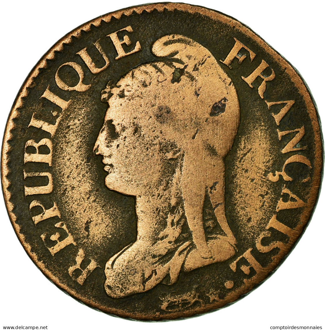 Monnaie, France, Dupré, 5 Centimes, AN 8, Metz, TB+, Bronze, Gadoury:126a - Other & Unclassified