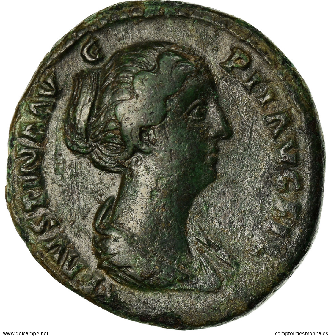Monnaie, Faustina II, As, 147-152, Roma, TTB, Bronze, RIC:1086 - The Anthonines (96 AD Tot 192 AD)