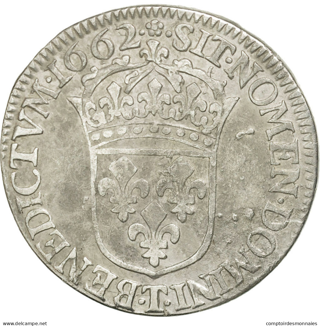 Monnaie, France, Louis XIV, 1/2 Écu Au Buste Juvénile, 1/2 Ecu, 1662, Nantes - 1643-1715 Luigi XIV El Re Sole