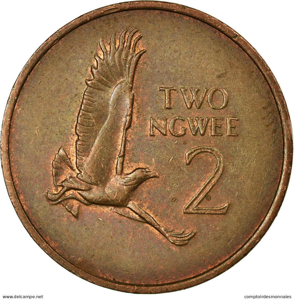 Monnaie, Zambie, 2 Ngwee, 1983, British Royal Mint, TTB, Copper Clad Steel - Zambia