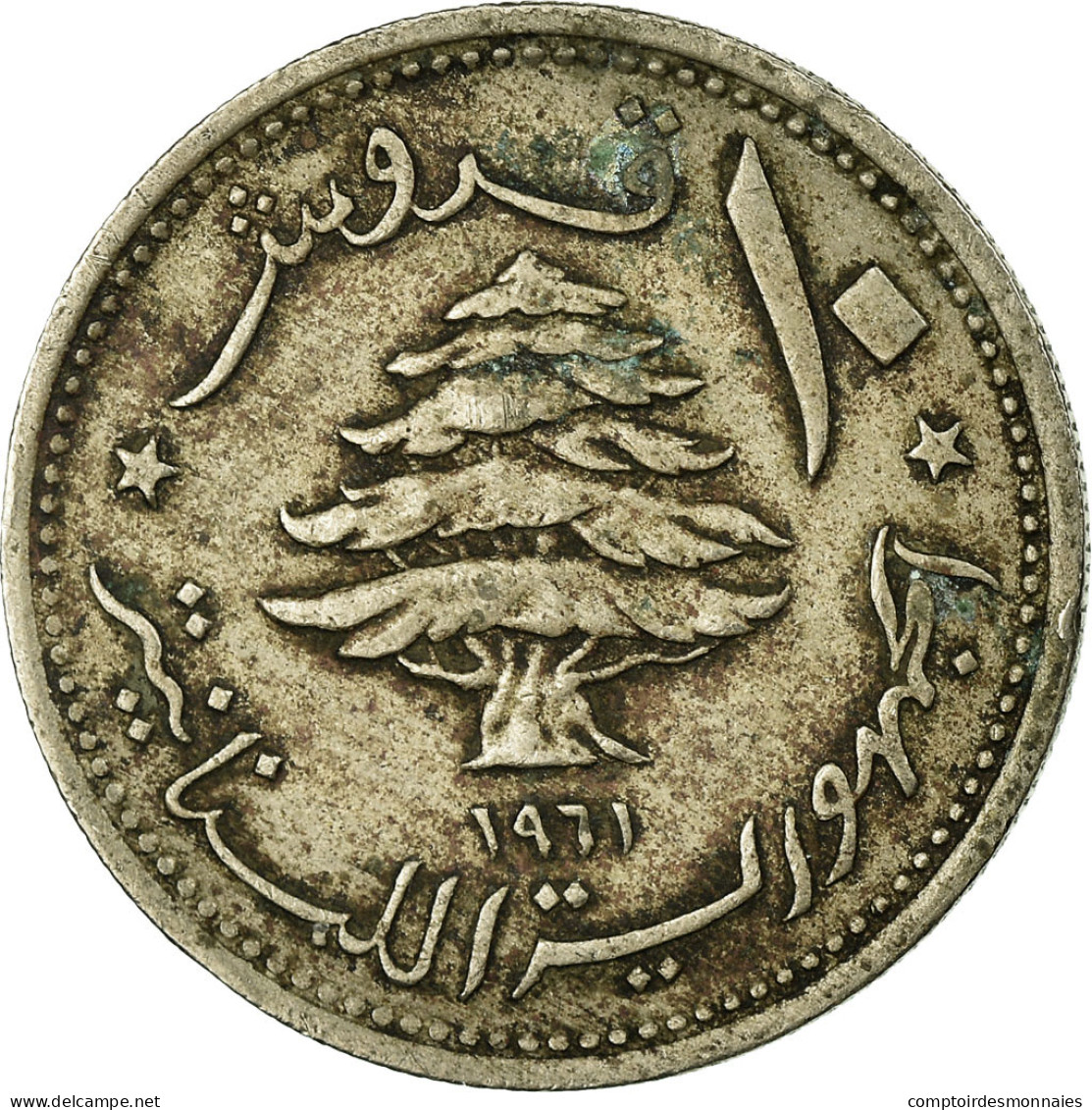 Monnaie, Lebanon, 10 Piastres, 1961, TB, Copper-nickel, KM:24 - Libano